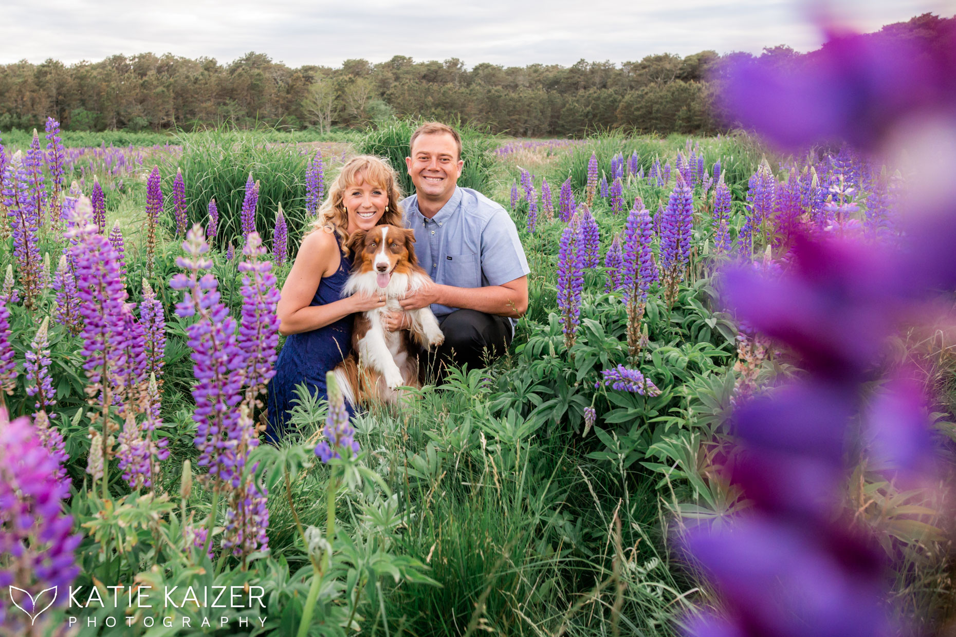 Leah and Matts Engagement Session with their dog Reef - Katie Kaizer Photography